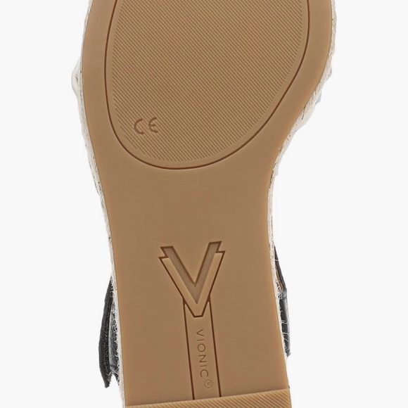 Vionic Saratoga Espadrille Wedge Sandals Wide Size 9 Blue Leather Comfort - Picture 7 of 11